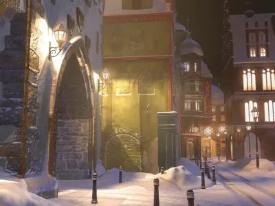 Town Square Christmas 3D model