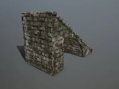 stairs stone staircase Low-poly 3D model