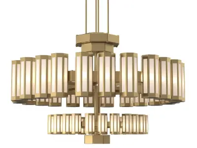 Bronze and Glass Modern Chandelier 3D model