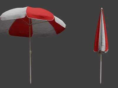 Beach Umbrella Game-Ready Low-poly 3D model