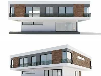 Modern villa 3D model 25