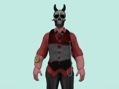 Majin Buu in Mask Low-poly 3D model