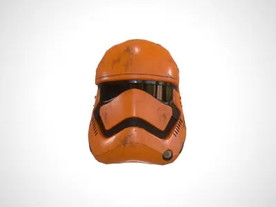 Star Wars Stormtrooper Helmet - Yellow Steel Low-poly 3D model