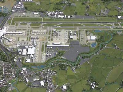 Gatwick Airport Low-poly 3D model