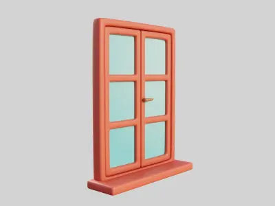 Cartoon Window 8a 3D model
