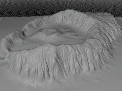 Aogashima island 3d terrain model Low-poly 3D model