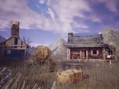 Log Cabin Modular Pack  200 Assets Low-poly 3D model