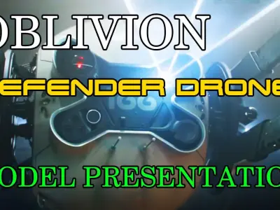 OBLIVION Defender DRONE STL file set for 3D printing 3D print model