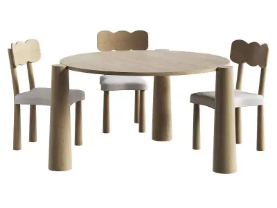 Madeleine dining chair and Girard dining table 3D model