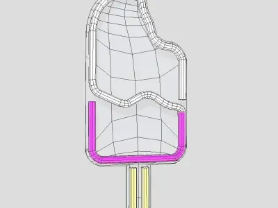 Neon Sign Popsicle Low-poly 3D model