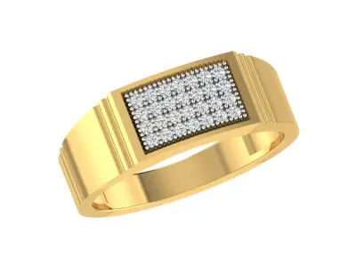 Light Weight Yellow Gold Diamond Ring  -ZA RN 4196 3D print model