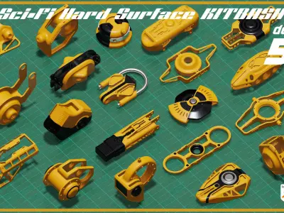 Sci-Fi Hard Surface KITBASH 50 DETAILS 3D model purchase
