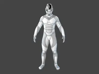 Sci-FI Futuristic Astronaut Space Suit Low-poly 3D model