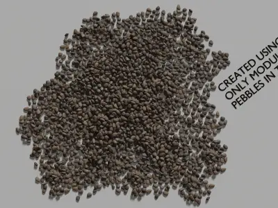 River Stone Pebbles Low-poly 3D model