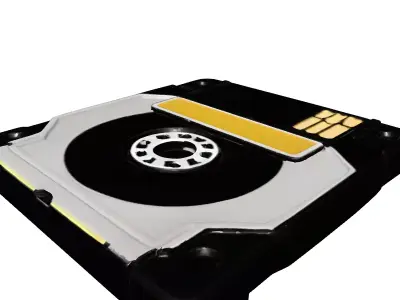 Compact SciFi Data Cartridge Low-poly 3D model