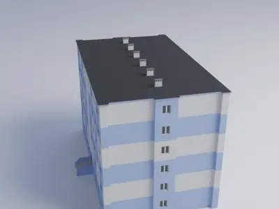 Apartment building 3D model 15