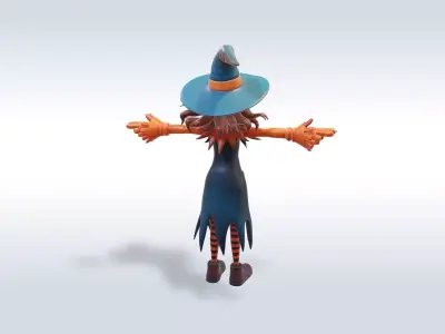 Adorable Witch Character Halloween 3D model