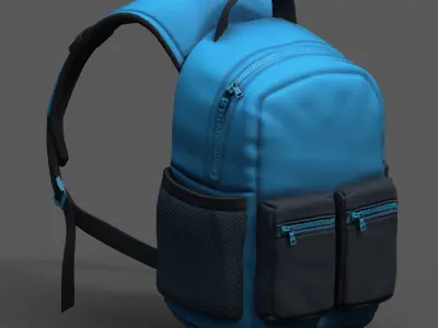 Backpack Camping Generic military baggage bag human  Low-poly 3D model