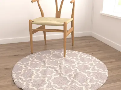 Round Rug Set 92 3D model