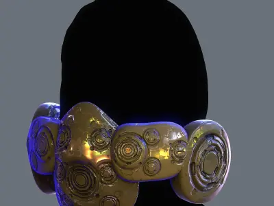 Gas mask helmet scifi Low-poly character art game space  Low-poly 3D model 7