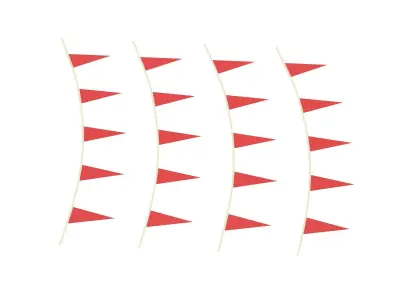 Athletics Flags On A Rope 3D model