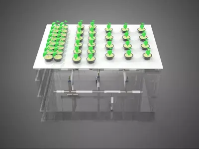 SEEDLING AEROPONICS BOX GRID PLANT ROOT TRAY CULTIVATION GARDEN 3D model