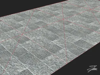 Stone paving Low-poly 3D model