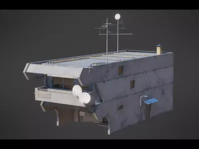 Dystopian Cyberpunk Building 5 Low-poly 3D model