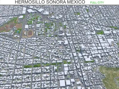 Hermosillo Sonora Mexico 25km Low-poly 3D model
