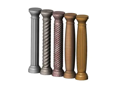 Miniature model making columns 3D print model