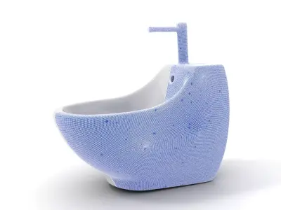 White Ceramic Bidet model pack Low-poly 3D model