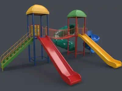 PBR Playground Outdoor Jungle Gym 14 Low-poly 3D model
