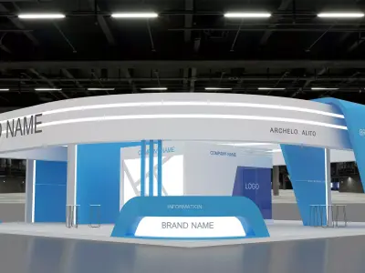 exhibition booth stand 3d model 3D model