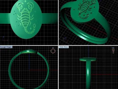 Scorpion ring 3D print model