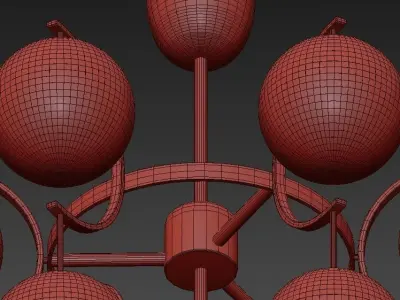 Murano Glass Globe Chandelier 3D model