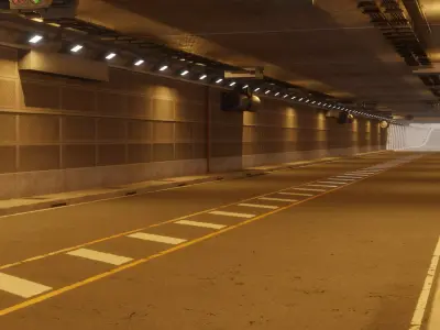 Modular Road Tunnel Assets 3D model