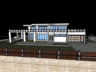 Beach House Villa Low-poly 3D model