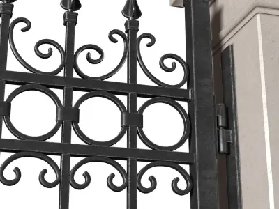 Entrance Forged Gates in classic style 3D model