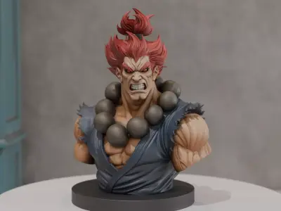 Bust Akuma Street Fighter 3D print model