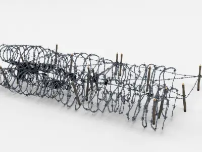Low Poly Barb Wire Obstacle Low-poly 3D model