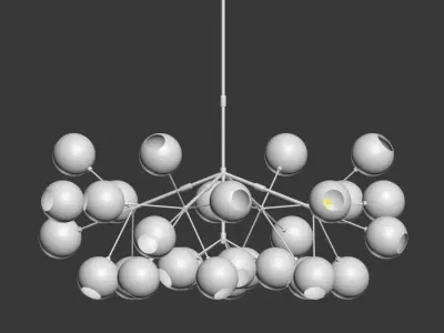 Unique Snow Crystal Chandelier 3D model