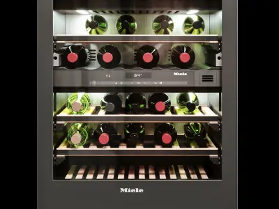 Miele-wine-units wine cooler with bottles in it 3D model