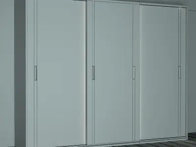 Wardrobe modern with doors 3D model