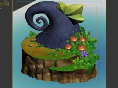 Disney main city - deformed stone 02 3D model