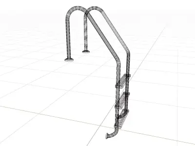 3 steps Swimming pool ladder Low-poly 3D model