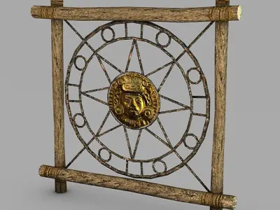 Ancient ornament Low-poly 3D model