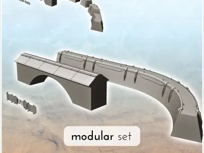 Set of futuristic protective walls and checkpoint barriers 17 -  3D print model