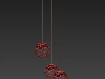 Kelly Cluster Sphere Pendant Light  3 Lights 3D model