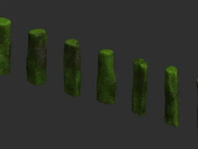 Rock Pillars - Moss 2 Low-poly 3D model
