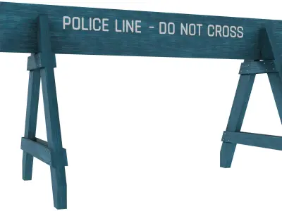 Police Crowd Barrier Low-poly 3D model